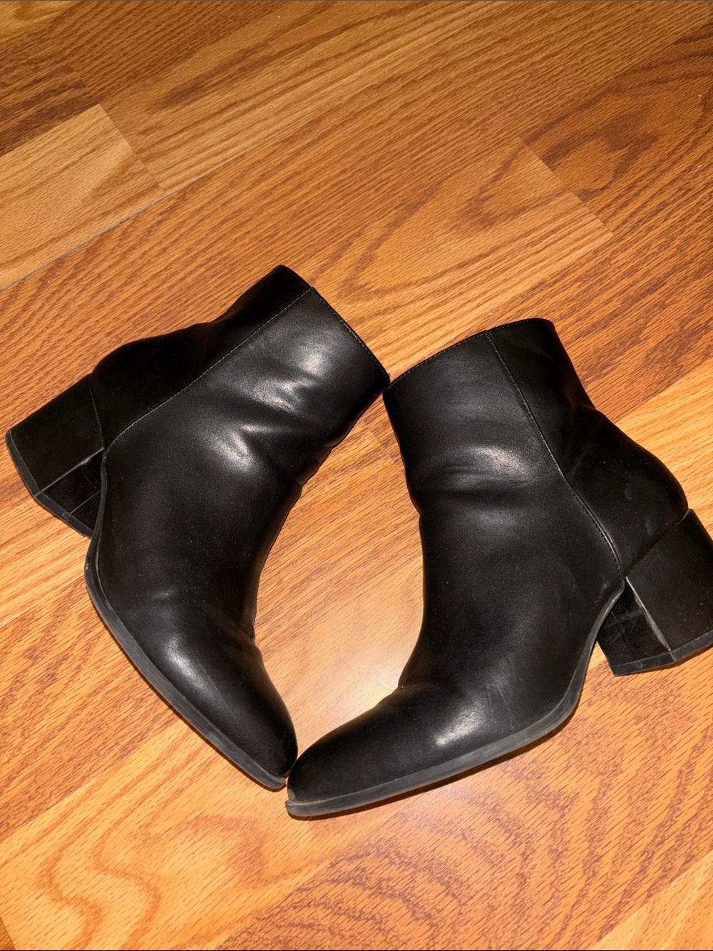 Kelly & Katie Black Leather Ankle Booties